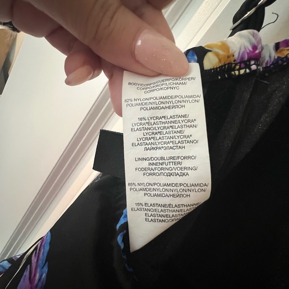 LIKE NEW Maxine of Hollywood Midnight Garden Peplum Blouson One Piece Swimsuit - Picture 10 of 14